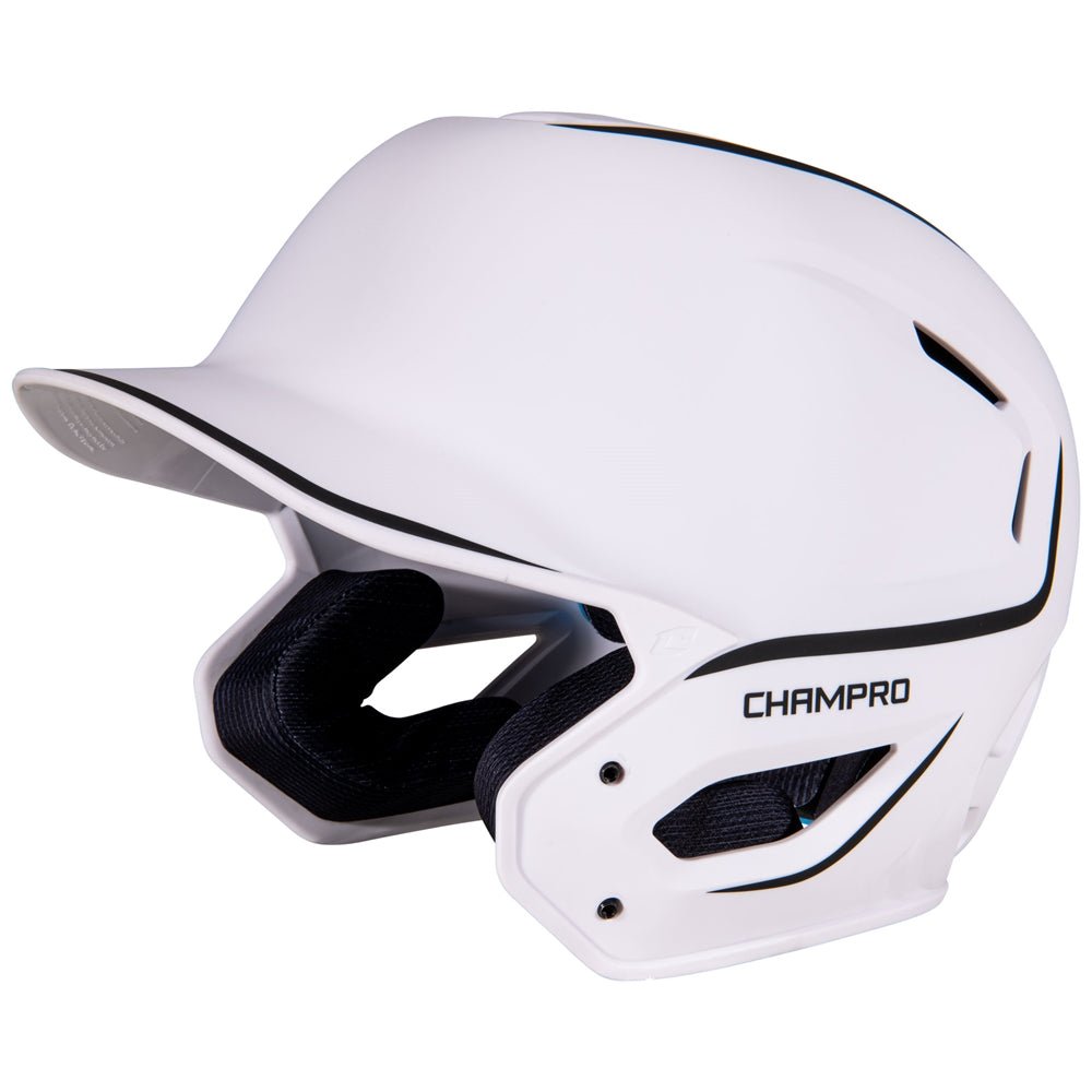 Champro HXE Two - Tone Matte Baseball Helmet | Champro HXEM2 WHITE M Baseball Helmets