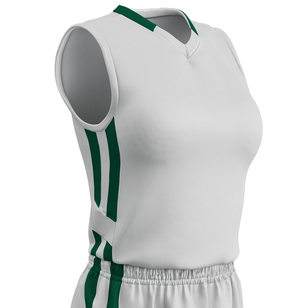 Champro Muscle DRI - GEAR® Basketball Jersey - Women's | Champro BBJ9W WHITEFORESTGREEN S Basketball