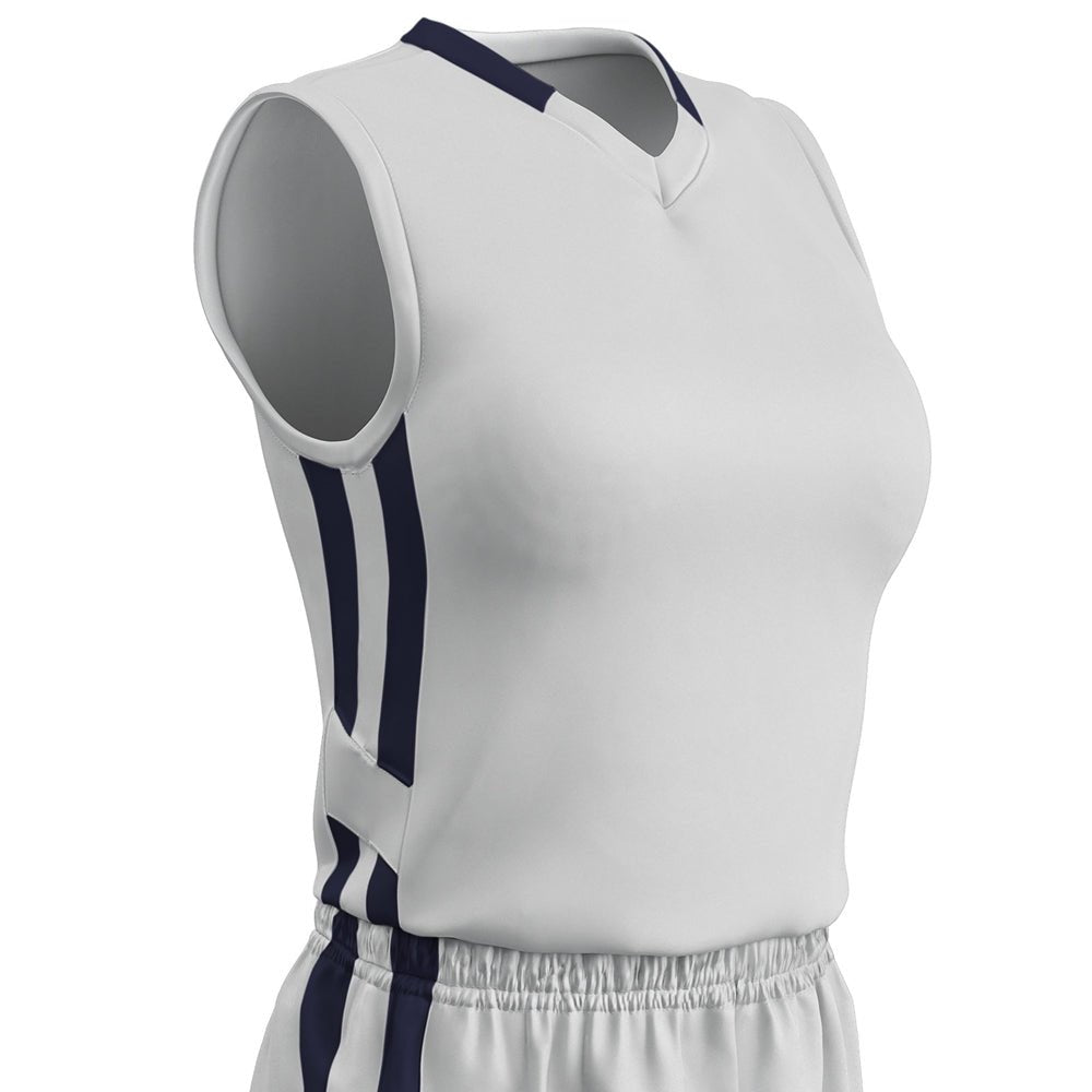 Champro Muscle DRI - GEAR® Basketball Jersey - Women's | Champro BBJ9W WHITENAVY S Basketball