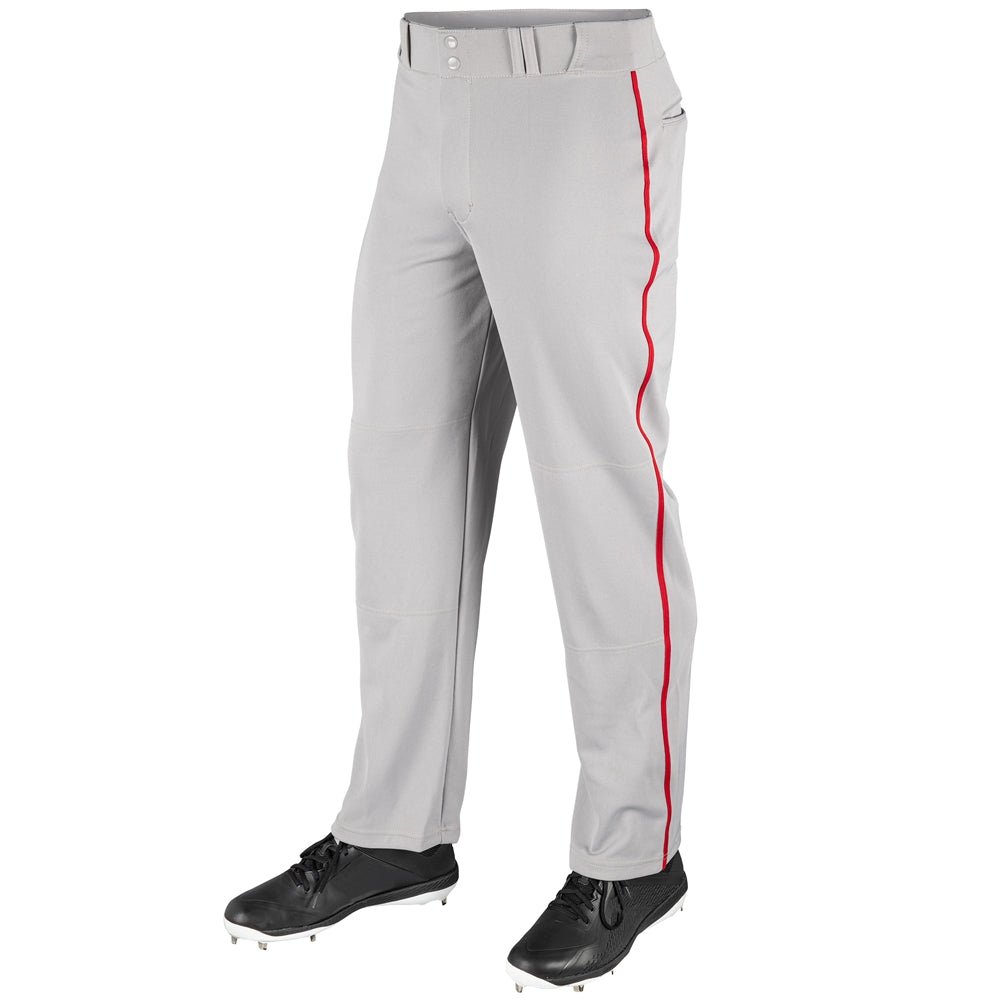 Champro MVP Open Bottom Pant with Pipe | Champro BP41U GREYSCARLET Youth XS Baseball & Softball