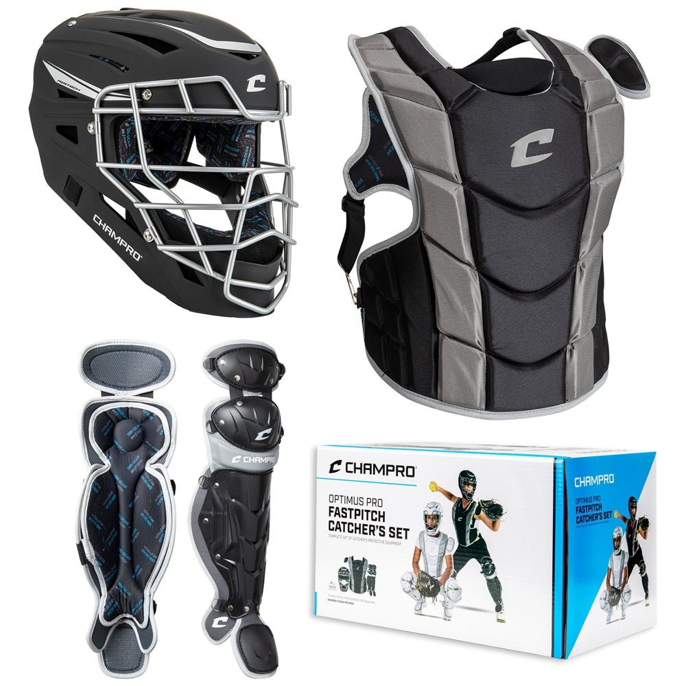 Champro Optimus Pro Fastpitch Catcher's Kit | Champro CBSF1 BLACK JV Catchers Equipment Sets