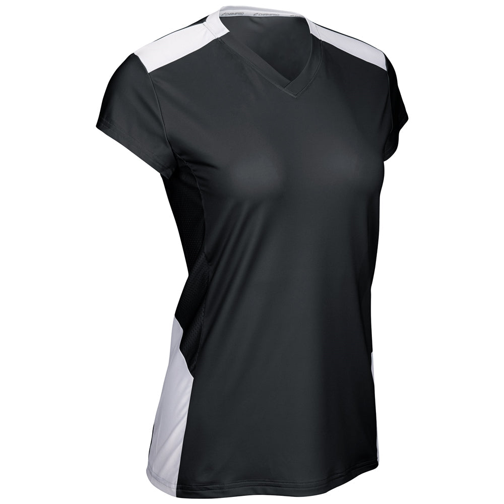 Champro Point Cap Sleeve Volleyball Jersey | Champro VJ12 BLACKWHITE XS Volleyball