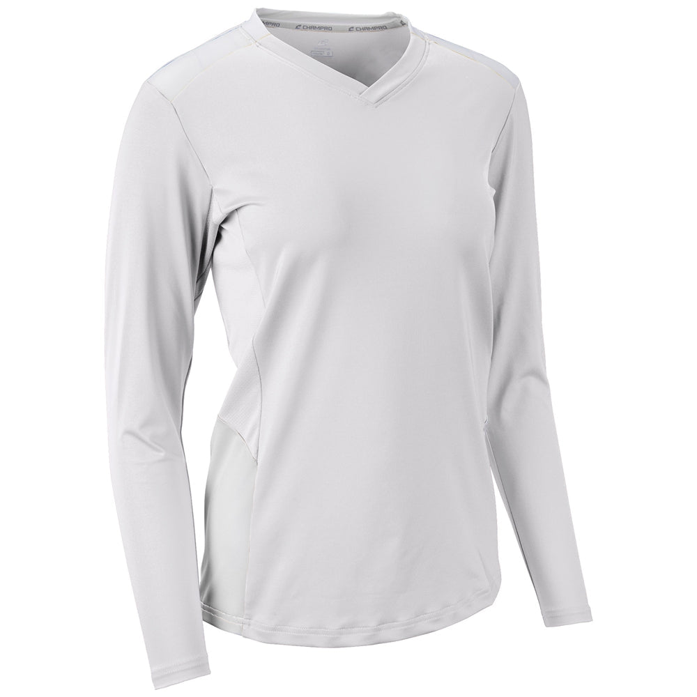 Champro Rally Long Sleeve Volleyball Jersey | Champro VJ10 WHITEWHITE XS Volleyball