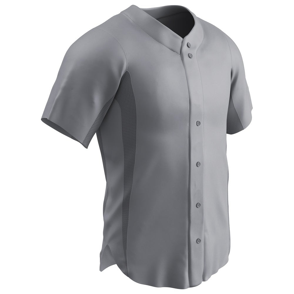Champro RELIEVER Full Button Baseball Jersey | Champro BS149 GREY S Baseball & Softball