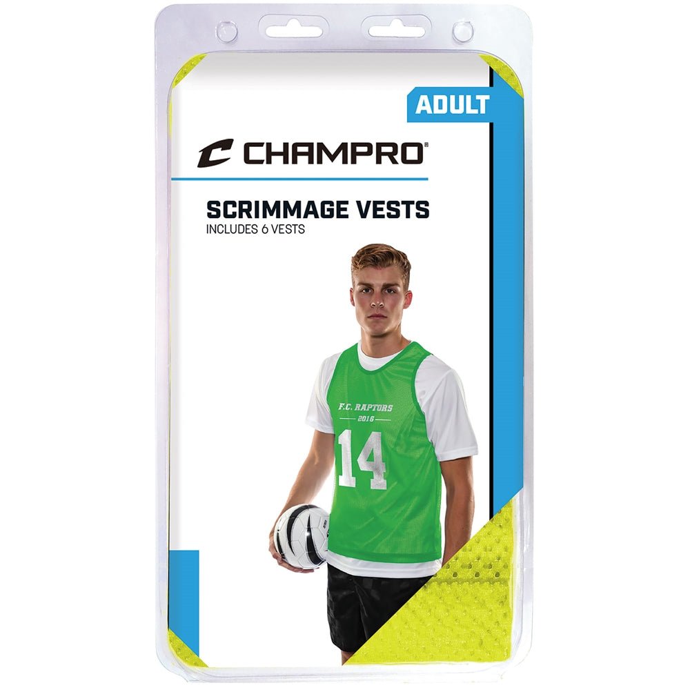 Champro Scrimmage Micro Mesh Soccer Pinnie 6 Pack | Champro SOCV6 NEONGREEN M Soccer Training Aids