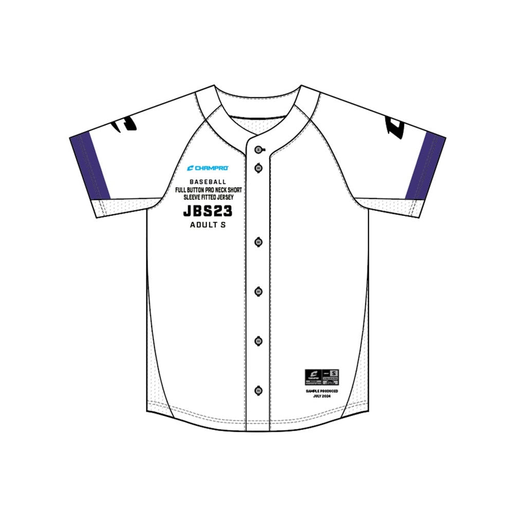 Champro SIZE KIT Juice Full Button Pro Neck Short Sleeve Fitted Jersey | Champro SJBS23KIT Standard XS
