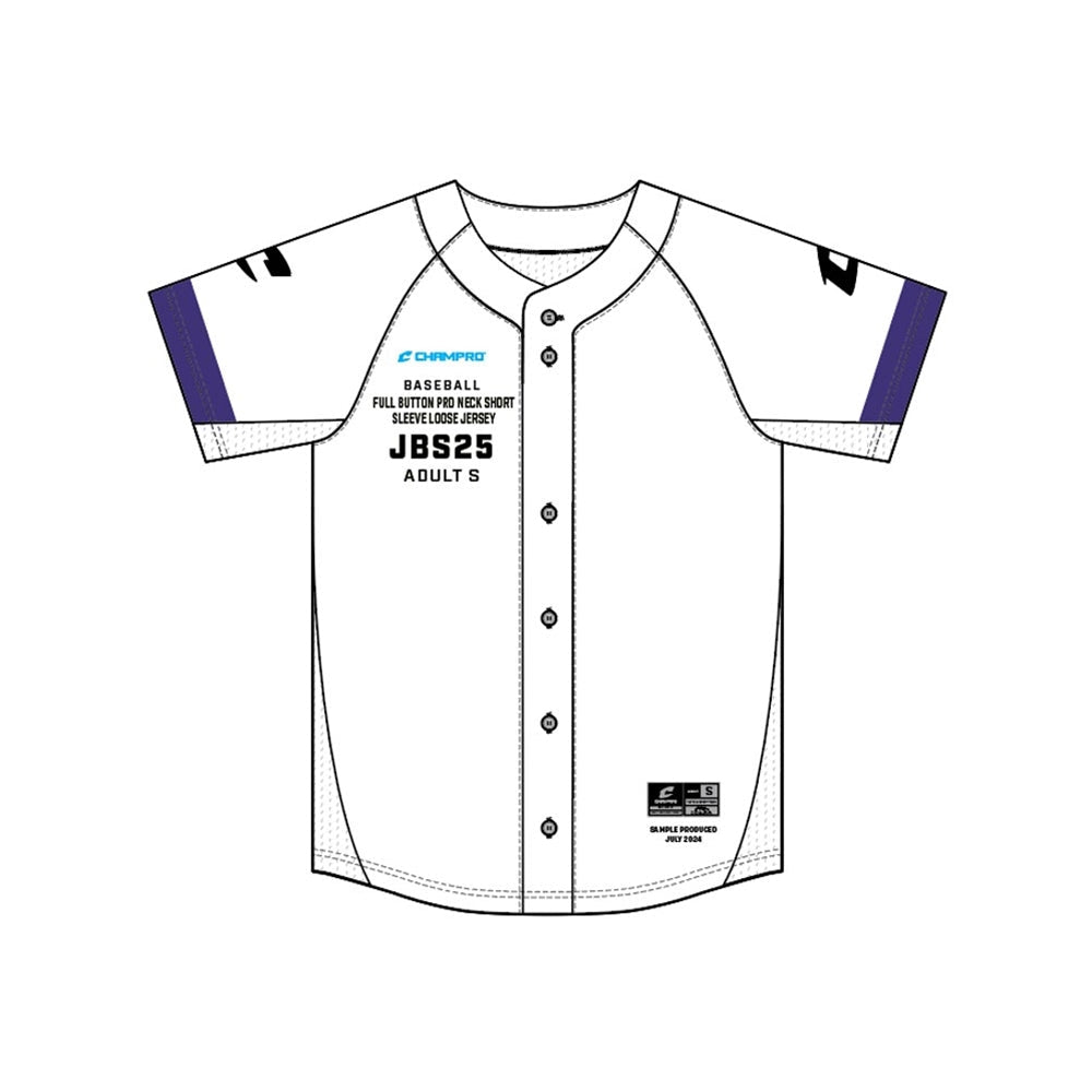 Champro SIZE KIT Juice Full Button Pro Neck Short Sleeve Loose Jersey | Champro SJBS25KIT Standard XS
