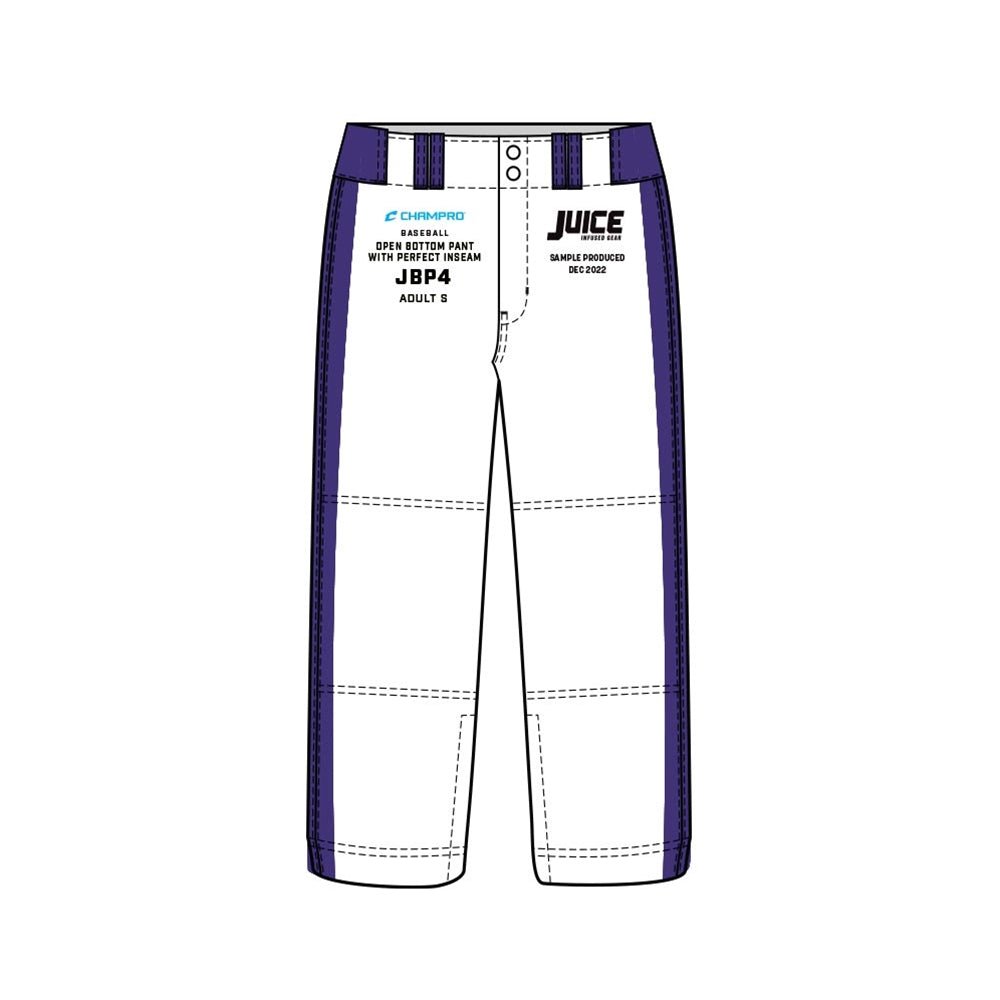 Champro SIZE KIT Juice Open Bottom Baseball Pant w/Perfect Inseam | Champro SJBP4KIT Standard XS Baseball Pants