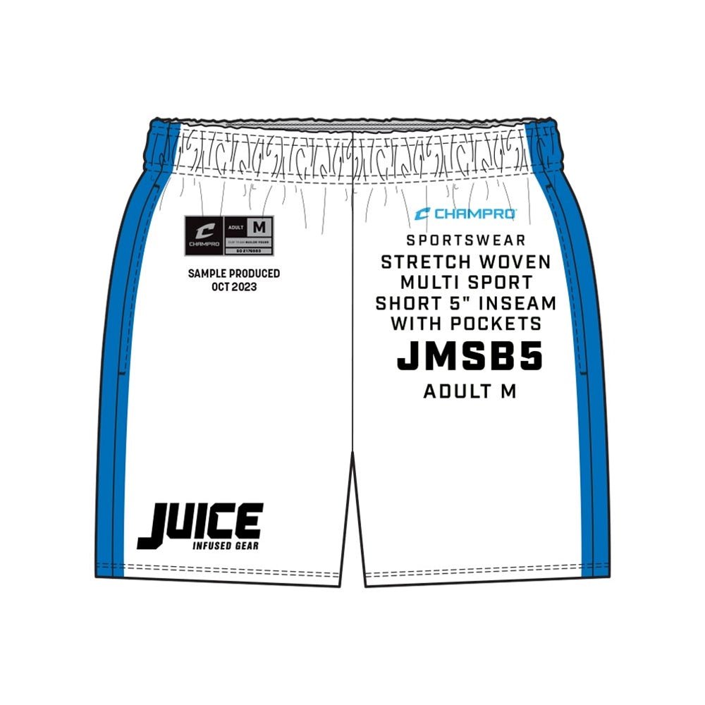 Champro SIZE KIT Juice Stretch Woven Multi Sport Short 5\" Inseam w/Pockets | Champro SJMSB5PKIT Standard XS
