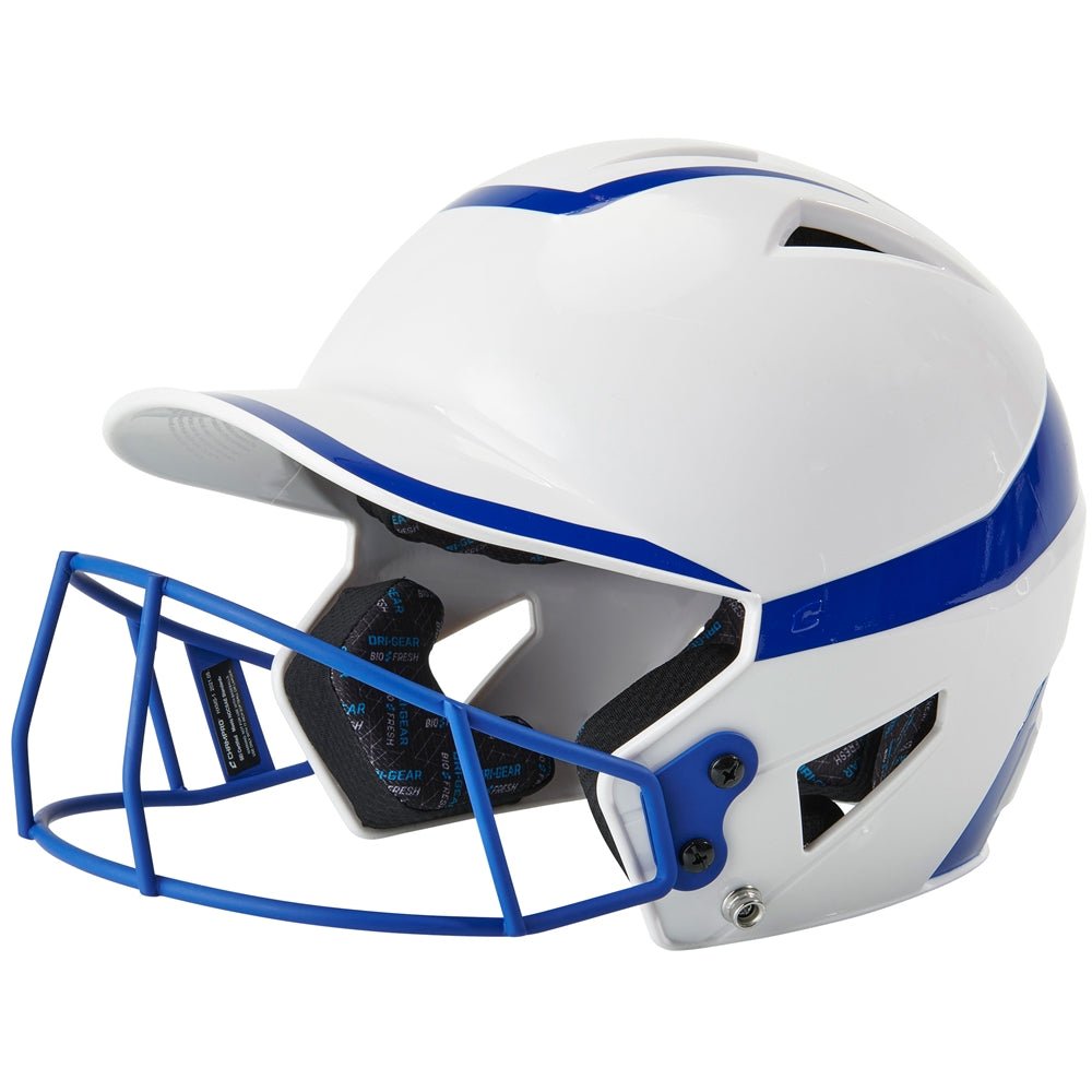 Champro Two - Tone Softball Helmet w/Mask | Champro HXFPG2 WHITEBLACK Senior Baseball & Softball Protective Gear