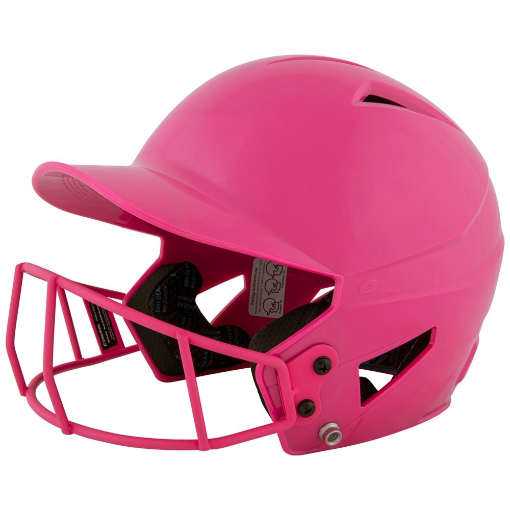 Champro Uncoated HX Softball Helmet w/Mask | Champro HXFPU OPTICPINK Standard Baseball & Softball Protective Gear