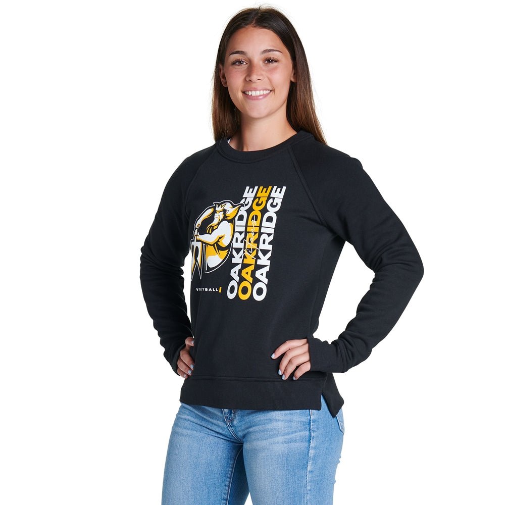 Champro Victory Fleece Women's Split Hem Crew | Champro VFSH2 BLACK XS Sweatshirts