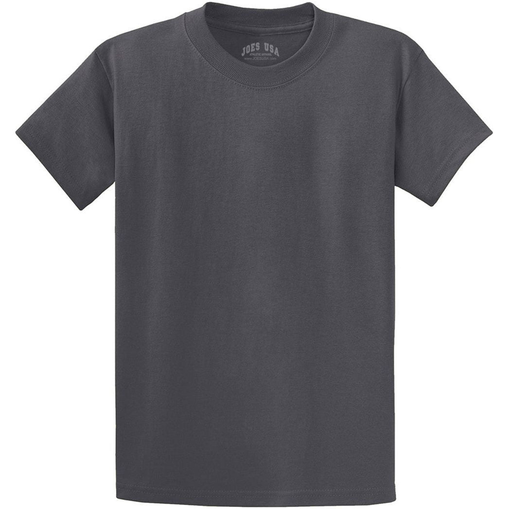 Men's Durable 100% Heavyweight Cotton T-Shirts in Regular, Big, and Tall Sizes-Charcoal T-Shirts Joe's USA Charcoal Small