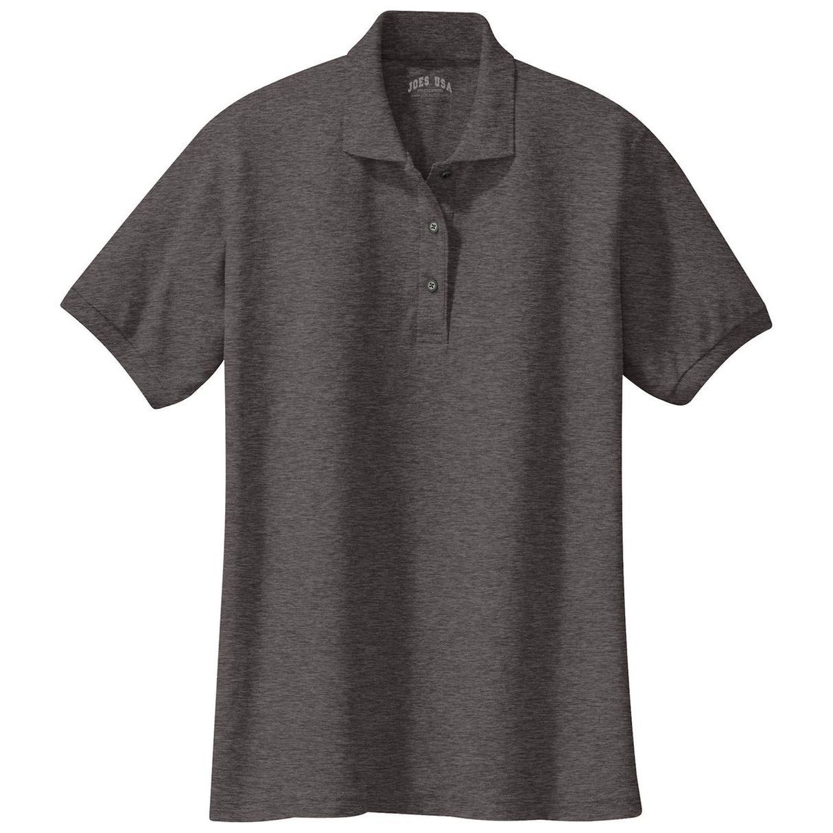 Ladies Silk Touch Polo-CharcoalHeatherGrey Polos/Knits Joe's USA Charcoal Heather Grey X-Small
