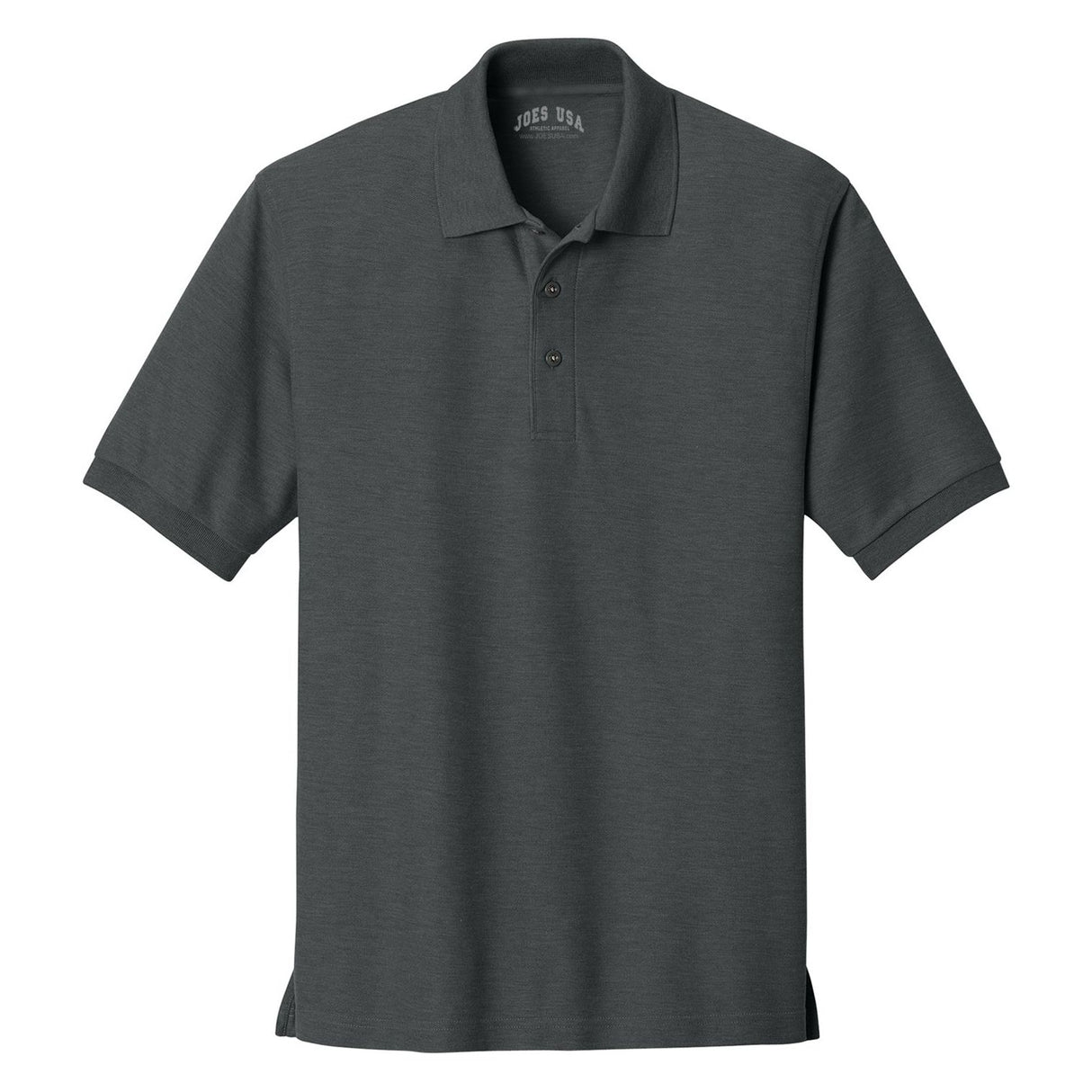 Mens Classic Silk Touch Polo Shirts in 36 Colors and Sizes: XS-6XL-CharcoalHeatherGrey Polos/Knits Joe's USA Charcoal Heather Grey X-Small