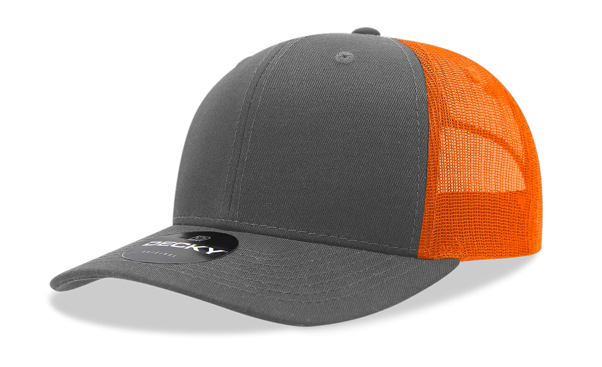 Decky 6 Panel Mid Profile Structured Cotton Blend Trucker | Decky 6021