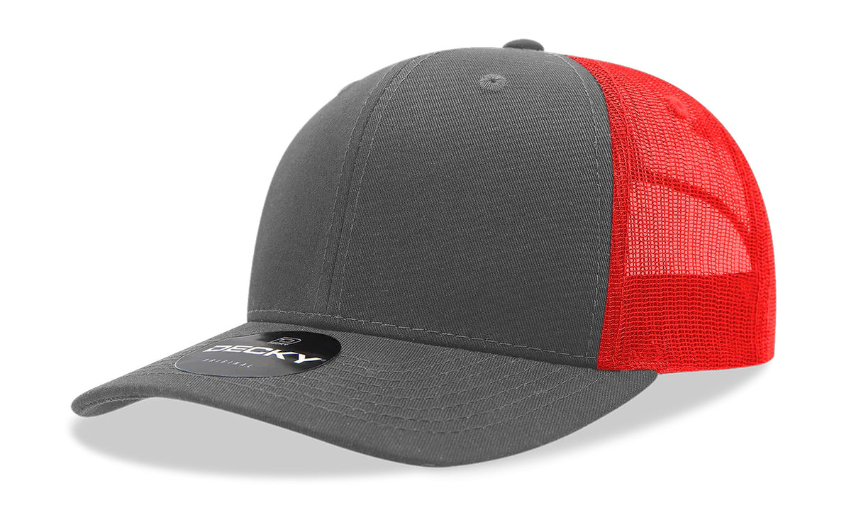 Decky 6 Panel Mid Profile Structured Cotton Blend Trucker | Decky 6021