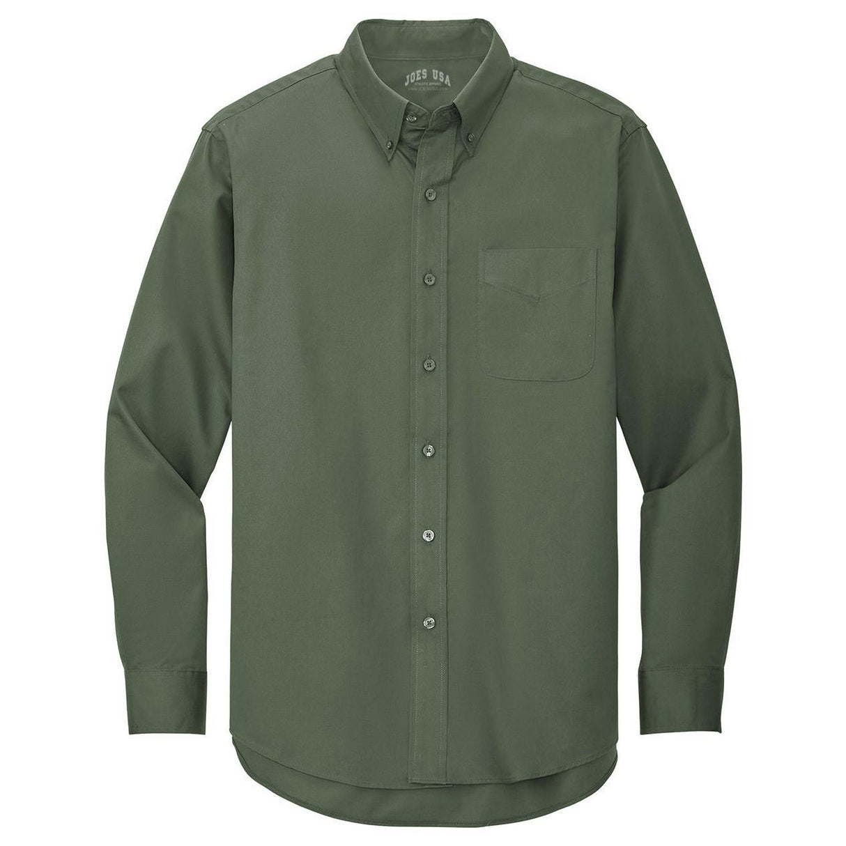 Men's Long Sleeve Wrinkle Resistant Easy Care Shirts in 26 Colors. Sizes XS-6XL - Clover Green Woven Shirts Joe's USA Clover Green Small