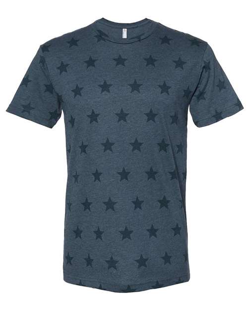 Code Five Men's Star Print Tee - Code Five 3929 Denim Star S Short Sleeve T-Shirts