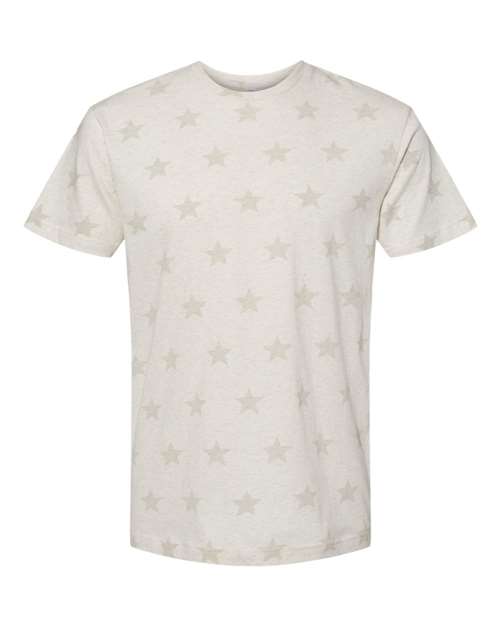 Code Five Men's Star Print Tee - Code Five 3929 Natural Heather Star S Short Sleeve T-Shirts