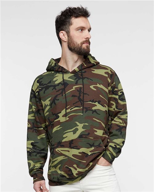 Code Five Unisex Camo Fleece Hoodie Sweatshirt - Code Five 3969 Green Woodland S Sweatshirts