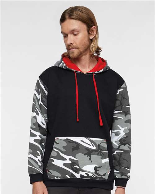 Code Five Unisex Fashion Camo Hoodie Sweatshirt - Code Five 3967 Natural/ Green Woodland/ Orange S Sweatshirts