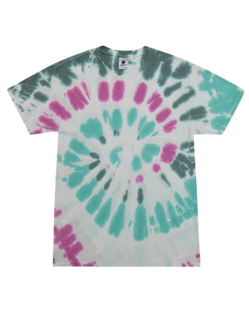 Colortone Unisex Multi - Color Tie - Dyed T-Shirt - Everglades - Colortone 1000 Everglades S Short Sleeve T-Shirts