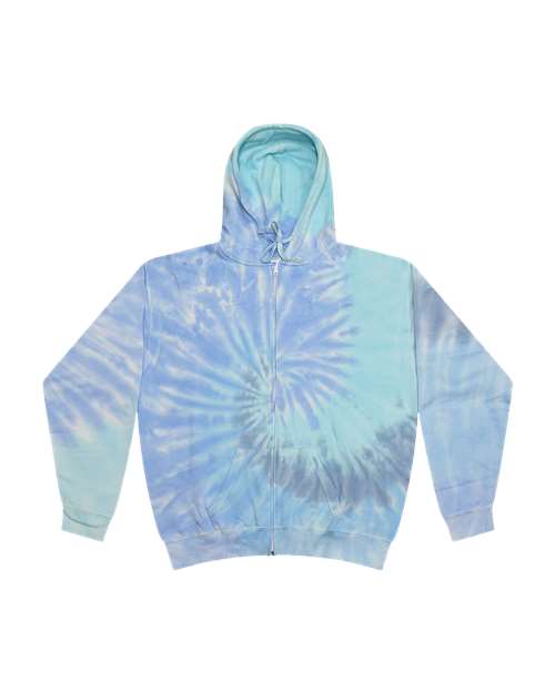 Colortone Unisex Tie - Dyed Full - Zip Hooded Sweatshirt - Colortone 8888 Lagoon XS Zip Hoodies