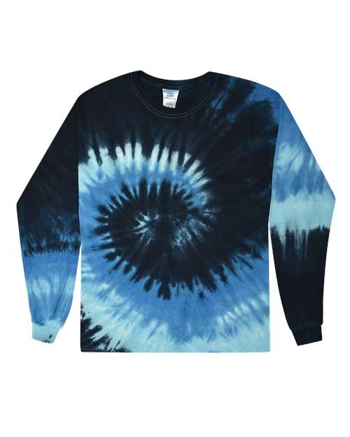 Colortone Unisex Tie - Dyed Long Sleeve T-Shirt - Blue Ocean - Colortone 2000 Blue Ocean S Long Sleeve T-Shirts