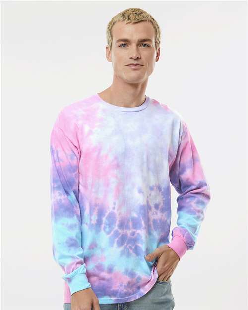 Colortone Unisex Tie - Dyed Long Sleeve T-Shirt - Colortone 2000 Cotton Candy S Long Sleeve T-Shirts