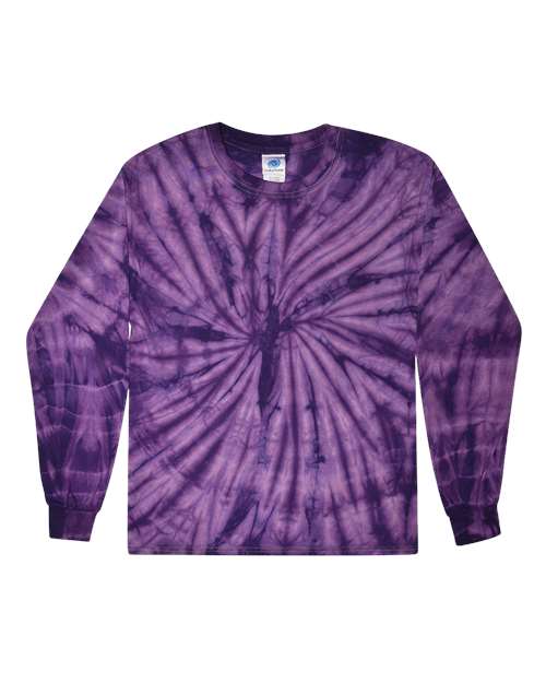 Colortone Unisex Tie - Dyed Long Sleeve T-Shirt - Colortone 2000 Spider Purple S Long Sleeve T-Shirts
