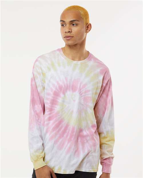 Colortone Unisex Tie - Dyed Long Sleeve T-Shirt - Desert Rose - Colortone 2000 Desert Rose S Long Sleeve T-Shirts