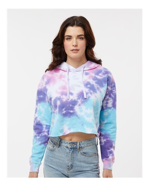 Colortone Women's Tie - Dyed Crop Hooded Sweatshirt - Colortone 8333 Cotton Candy XS Sweatshirts