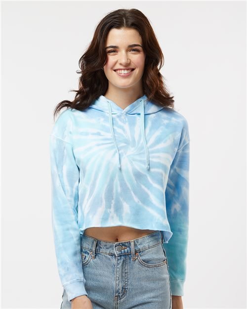 Colortone Women's Tie - Dyed Crop Hooded Sweatshirt - Colortone 8333 Cotton Candy XS Sweatshirts