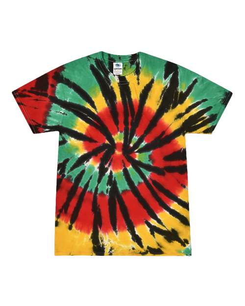 Colortone Youth Multi - Color Tie - Dyed T-Shirt - Colortone 1000Y Rasta Web XS Short Sleeve T-Shirts