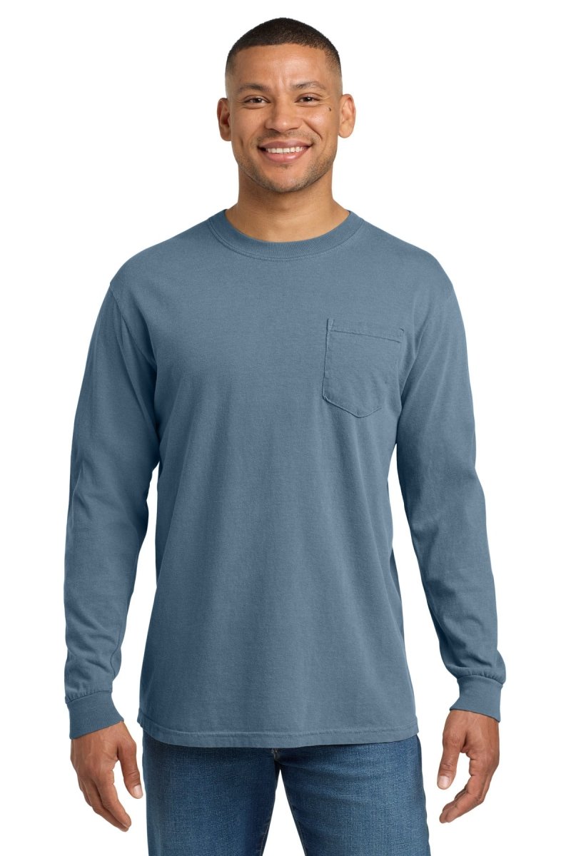 COMFORT COLORS ® Heavyweight Ring Spun Long Sleeve Pocket Tee. 4410 - Comfort Colors 4410 Blue Jean S Short Sleeve T-Shirts