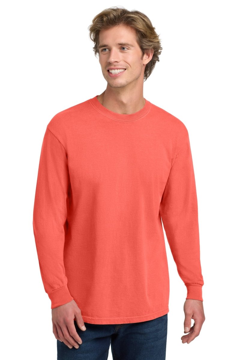COMFORT COLORS ® Heavyweight Ring Spun Long Sleeve Tee. 6014 - Comfort Colors 6014 Neon Red Orange S Long Sleeve T-Shirts