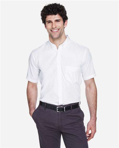 CORE365 Men's Optimum Short Sleeve Twill Dress Shirt - CORE365 88194 White S