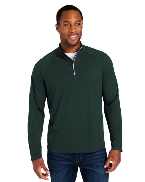 CORE365 Men's Origin Performance Pique Quarter - Zip Pullover - CORE365 CE418 Black/ Carbon S