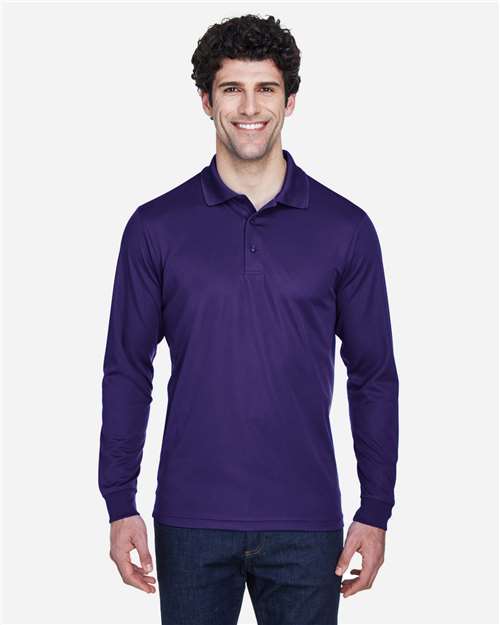 CORE365 Men's Pinnacle Performance Long Sleeve Piqué Polo - CORE365 88192 Campus Purple S