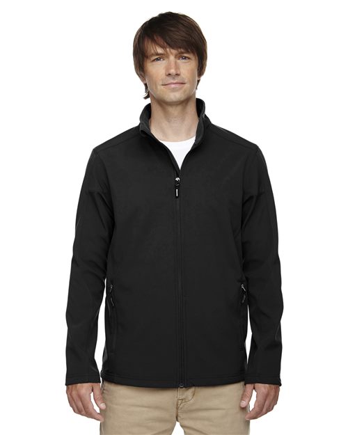 CORE365 Men's Tall Cruise Two - Layer Fleece Bonded Soft Shell Jacket - CORE365 88184T Black LT
