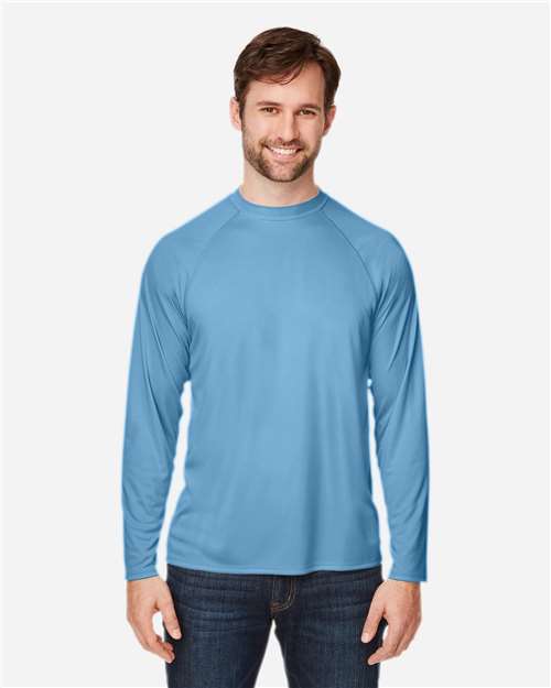 CORE365 Unisex Ultra UVP™ Marina Raglan Long Sleeve T-Shirt - CORE365 CE110 Columbia Blue XS
