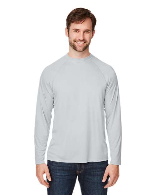 CORE365 Unisex Ultra UVP™ Marina Raglan Long Sleeve T-Shirt - CORE365 CE110 Platinum XS