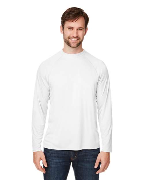 CORE365 Unisex Ultra UVP™ Marina Raglan Long Sleeve T-Shirt - CORE365 CE110 White XS