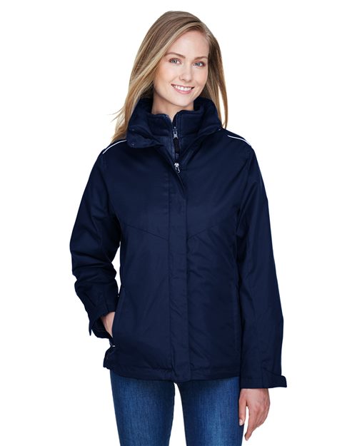 CORE365 Women's 3 - in - 1 Jacket with Fleece Liner - CORE365 78205 Black XS