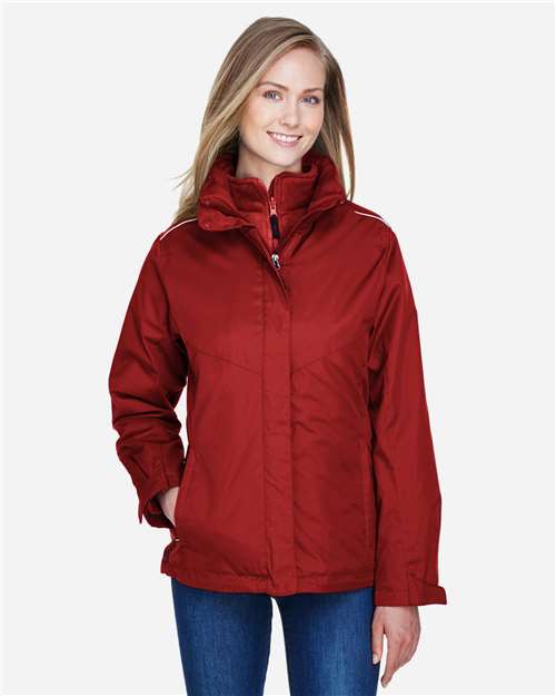 CORE365 Women's 3 - in - 1 Jacket with Fleece Liner - CORE365 78205 Classic Red XS