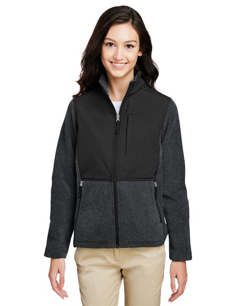 CORE365 Women's Journey Summit Hybrid Full - Zip - CORE365 CE890W Black/ Black XS