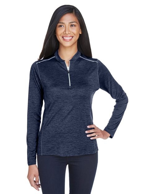 CORE365 Women's Kinetic Performance Quarter - Zip Pullover - CORE365 CE401W Carbon/ Black XS