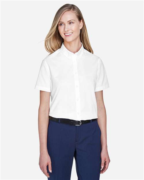 CORE365 Women's Optimum Short Sleeve Twill Shirt - CORE365 78194 White XS