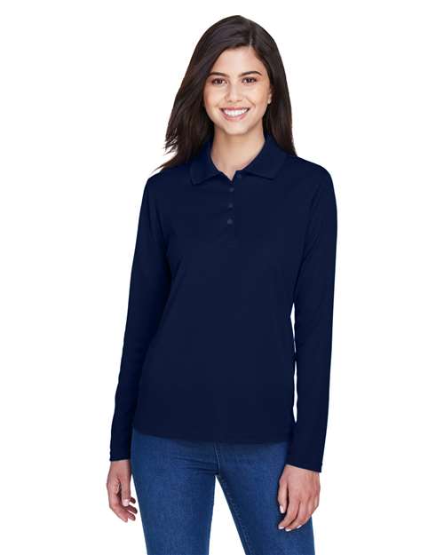 CORE365 Women's Pinnacle Performance Long Sleeve Piqué Polo - CORE365 78192 Classic Navy XS
